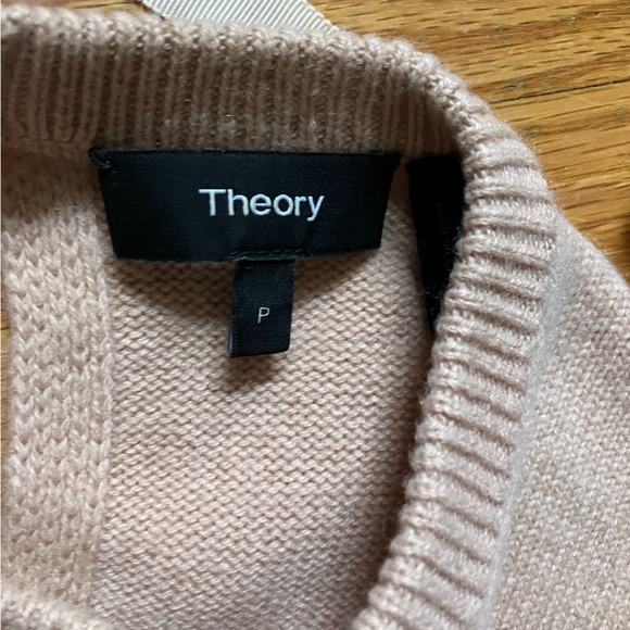 THEORY Pale Pink Rose Salomina Cashmere Sweater Bow Tie Back - Picture 12 of 13